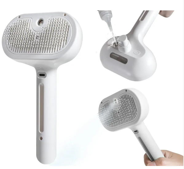 Cepillo para mascotas con spray